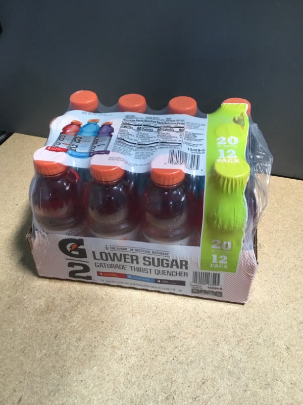 Photo 2 of **NON-REFUNDABLE***
BEST BY 10/30/22
Gatorade G2 Thirst Quencher Variety Pack, 20 Ounce Bottles (Pack of 12)
