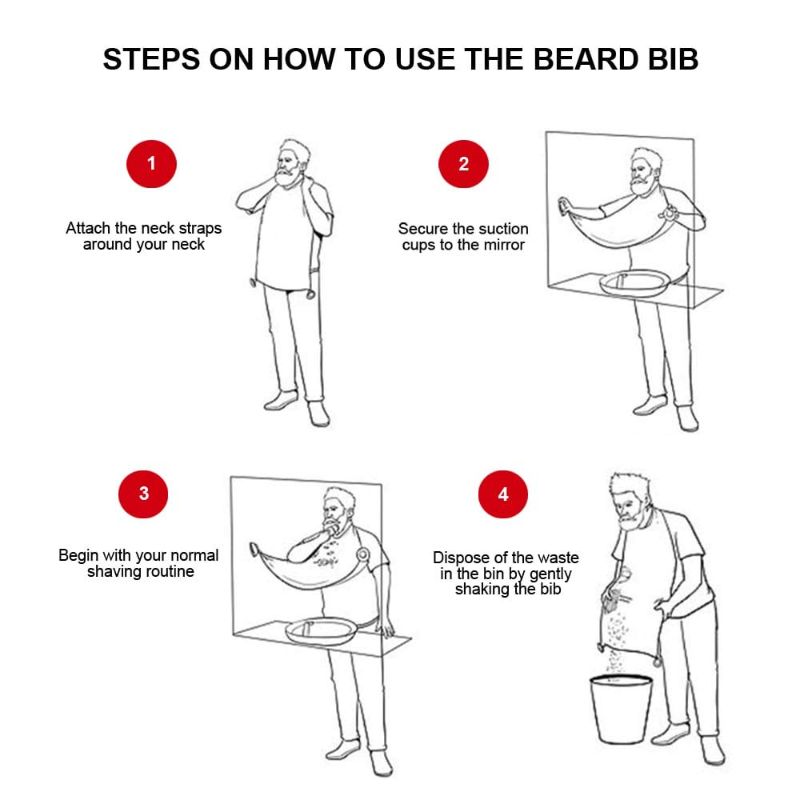 Photo 1 of Best Beard Shaving Catcher Bib –The Smart Way to Shave – Beard Trimming Apron & Shaving Cape – Perfect Grooming Gift or Men's Birthday Gift- with travel bag and 4 suction cups