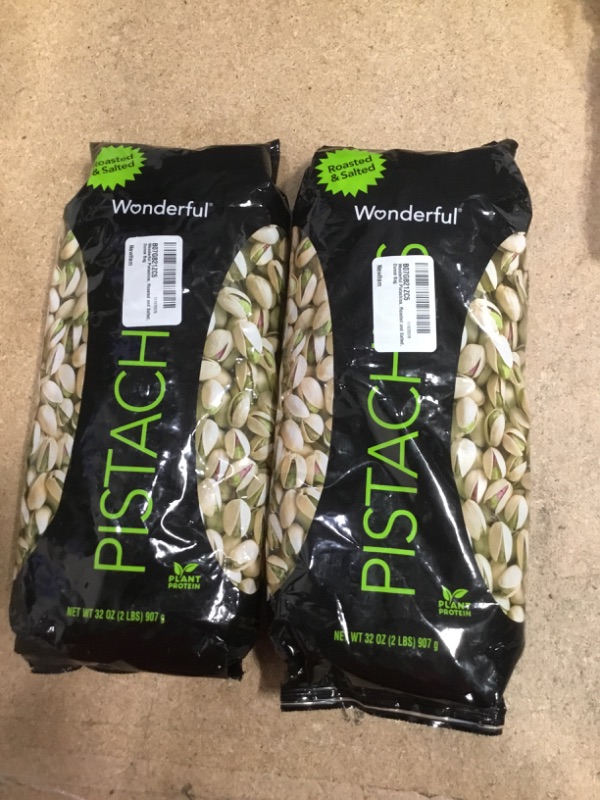 Photo 2 of ***NON-REUNDABLE***
BEST BY 1/14/23
2 BAGS Wonderful Pistachios, Roasted and Salted, 32 Ounce Bag
