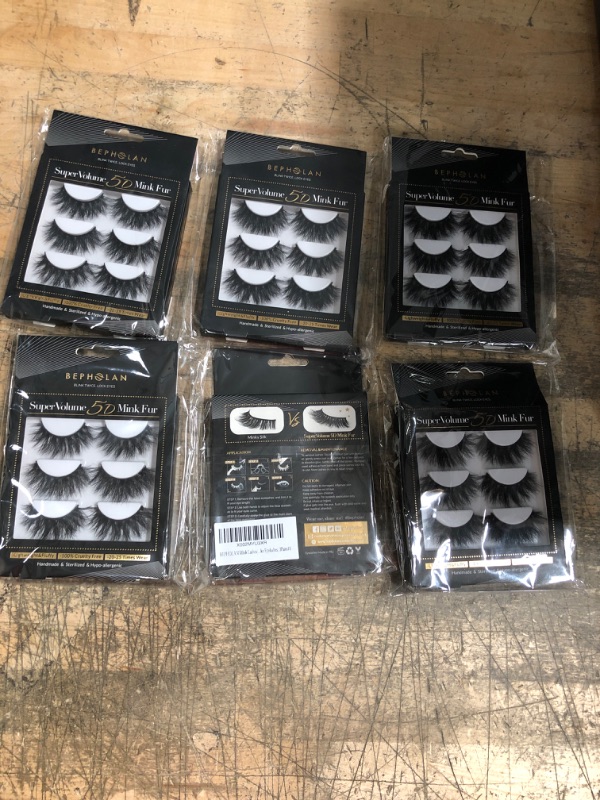 Photo 2 of BUNDLE OF 6 ( 3 PCS PER PACK )
BEPHOLAN 3 Pairs Mink Lashes 100% Real Siberian Mink Fur Lashes Dramatic Round Look, Long& Thick, Totally Cruelty-Free, Reusable &Handmade, Non-Irritating Fake Eyelashes, XMZ210
