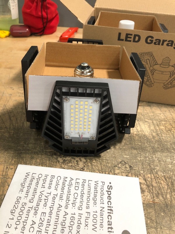 2 Pack LED Garage Light,120W Deformable Garage Light with 5+1 ...