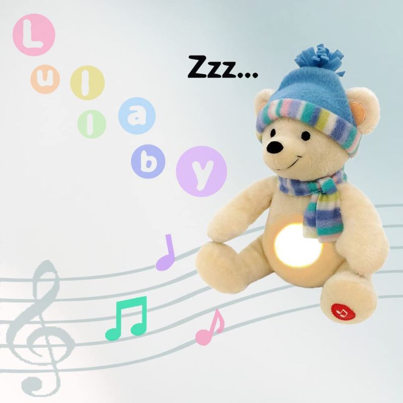 Photo 1 of Classic Musical Lullaby Light up LED Teddy Bear, Kids Bedtime Music Buddy, Cute Plush Stuffed Animal LED Night Light, Soft Plush Toy Glow Bear, Perfect for Baby Shower, Birthday, Christmas, 8"
