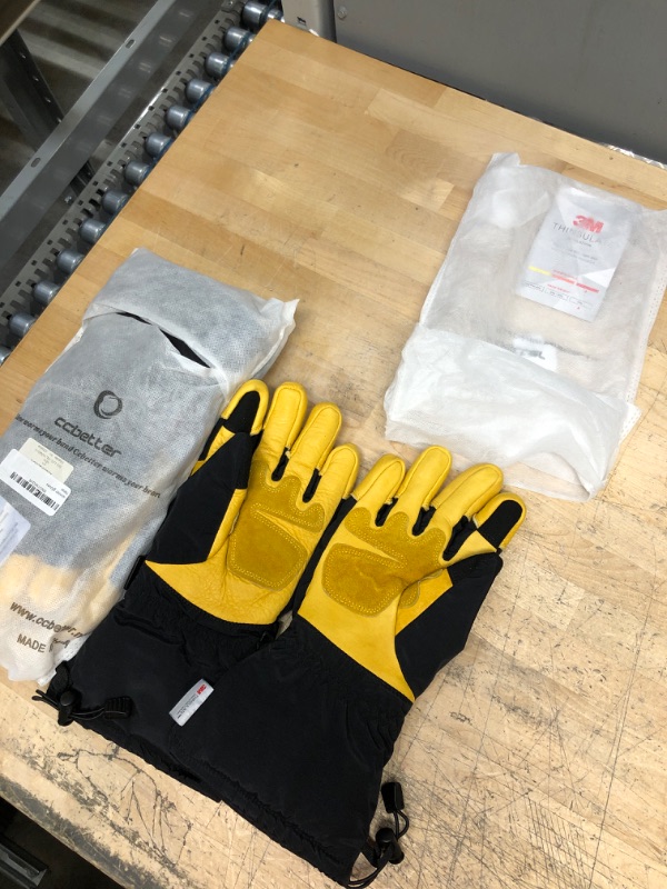 Photo 1 of 2 PAIRS OF YELLOW MAXDONE LEATHER GLOVES