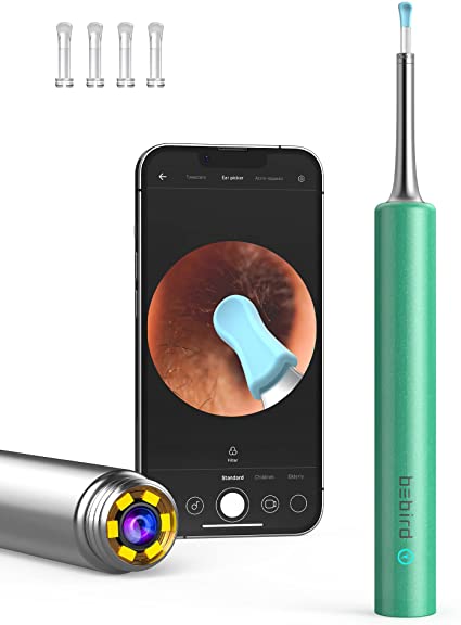 Photo 1 of BEBIRD® C3 Ear Wax Removal Tool with Ear Camera, Ear Cleaner with 1080P HD Otoscope, 6 LED Light and 4pcs Ear Scoops Cleaning Kit, Earwax Camera for iOS and Android, Green