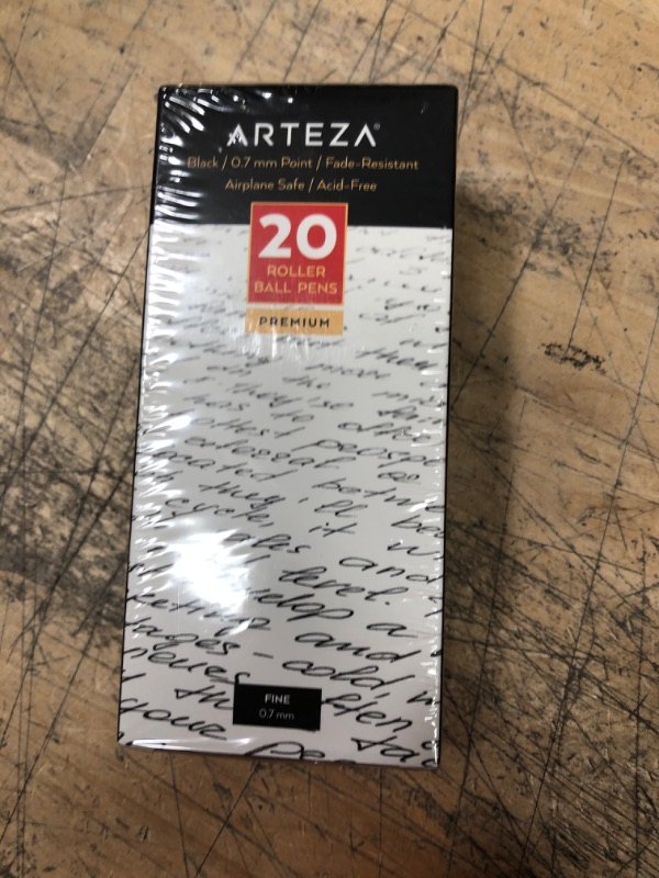 Photo 2 of Arteza Rollerball Pens, Pack of 20, 0.7mm Black Liquid Ink Pens, Office Supplies for Bullet Journaling, Fine Point Rollerball for Writing, Taking Notes & Sketching