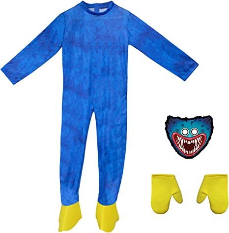 Photo 1 of Pop Cosplay Blue Mouth Monster Costume for Kid, Cartoon Game Cosplay Carnival Jumpsuit
