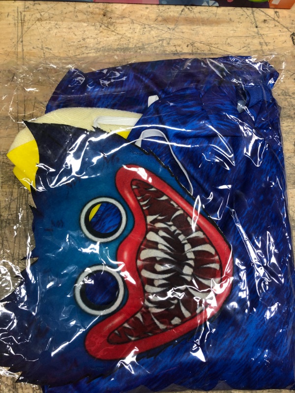 Photo 2 of Pop Cosplay Blue Mouth Monster Costume for Kid, Cartoon Game Cosplay Carnival Jumpsuit
