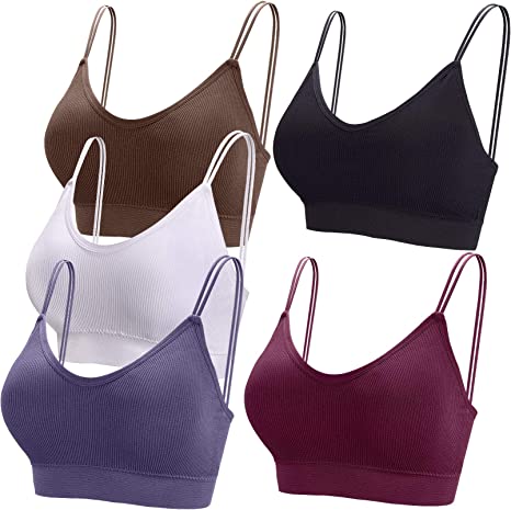 Photo 1 of LARGE BQTQ 5 Pcs V Neck Tube Top Bra Padded Camisole Bra for Women Seamless Bralettes
