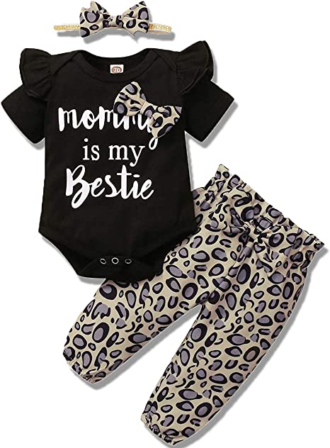 Photo 1 of nilikastta 3PCS Newborn Baby Girls Clothes Infant Fall Outfit,Romper Bodysuit Long Sleeve Tops Jumpsuit 12-18 MONTHS. 2 PACK 
