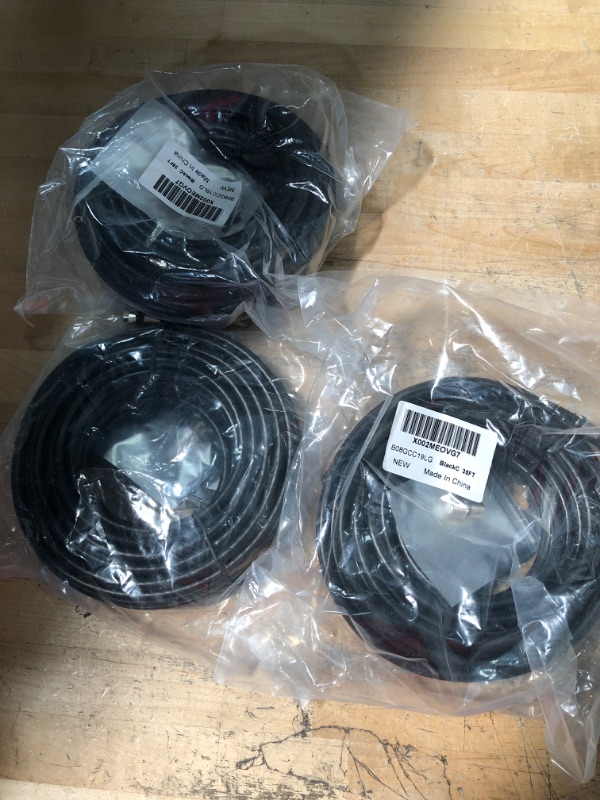 Photo 2 of 3 35FT CORDS GTOTd Coaxial Cable (35 Feet) with RG6 Coax Cable Connector (F-Type Cable Extension Adapter 1X) Black Coax Satellite TV 75 Ohm Cable