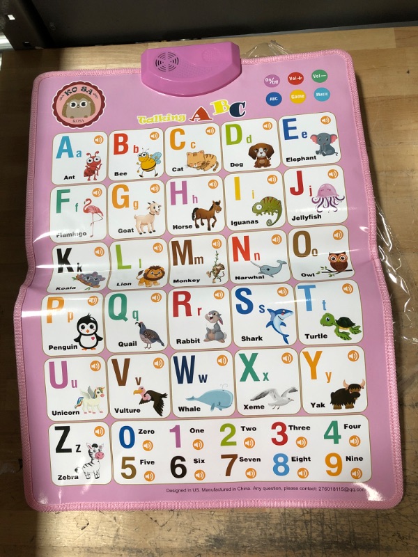 Photo 2 of Electronic Interactive Alphabet Wall Chart Speech Therapy Toys,Talking ABC & 123s & Alphabet Poster. Best Educational Toy for Toddler Kids Fun Learning Toys at Daycare,Kindergarten for Boys & Girls