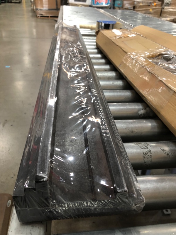 Photo 1 of 48 Inch Picture Ledge Shelf Set of 3, Wall Mount Carbonized Black Floating Wall Shelves Dark Brown 