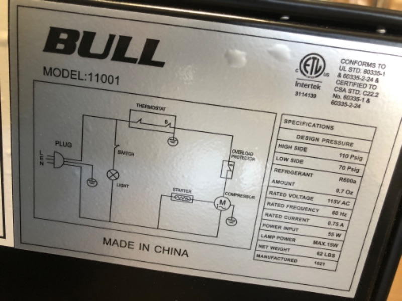 Photo 7 of Bull Outdoor Products 11001 Stainless Steel Front Panel Refrigerator