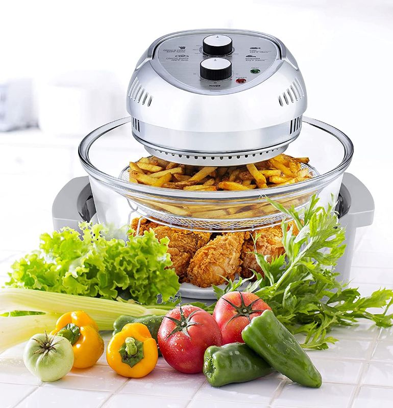 Photo 1 of *NONFUNCTIONAL* Big Boss Air Fryer, Super Sized 16 Quart Large Air Fryer Oven Glass Air Fryer, Infrared Convection Healthy Meal Electric Cooker with Timer, Dishwasher Safe, Plus 50+ Recipe Book
