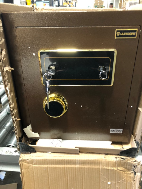 Photo 1 of ULTECORE 1.5 Cubic Feet Cabinet Security Safe Box with Digital Keypad & Double Keys Money Lock Box for Home Hotel Office Business Jewelry Gun Cash Documents 16.9 x 15.7 x 13 inches
