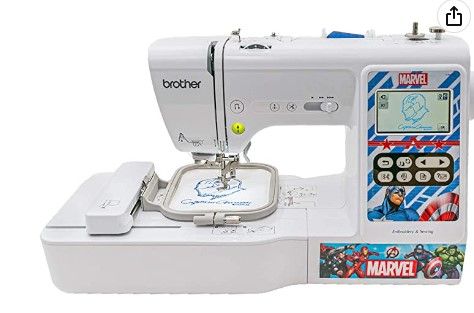 Photo 1 of Brother Sewing and Embroidery Machine, 4 Marvel Faceplates, 10 Downloadable Marvel Designs, 80 Designs, 103 Built-In Stitches, 4" x 4" Hoop Area, 3.2" LCD Touchscreen Display, 7 Included Feet
