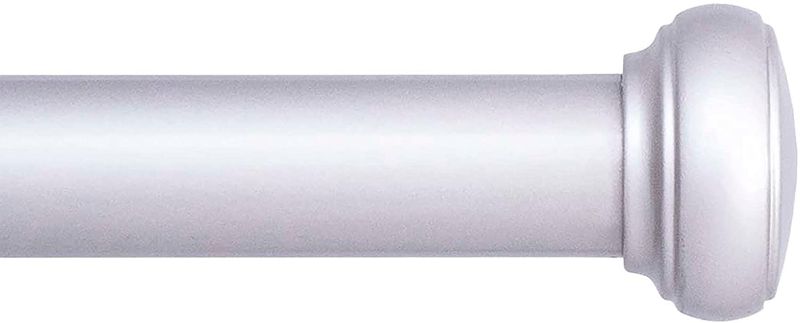 Photo 1 of *SIMIALR** 1" Indoor/Outdoor Rust-Resistant Ceiling or Wall-Mount Window Curtain Rod, 72-144", Brushed Nickel (SILVER) 