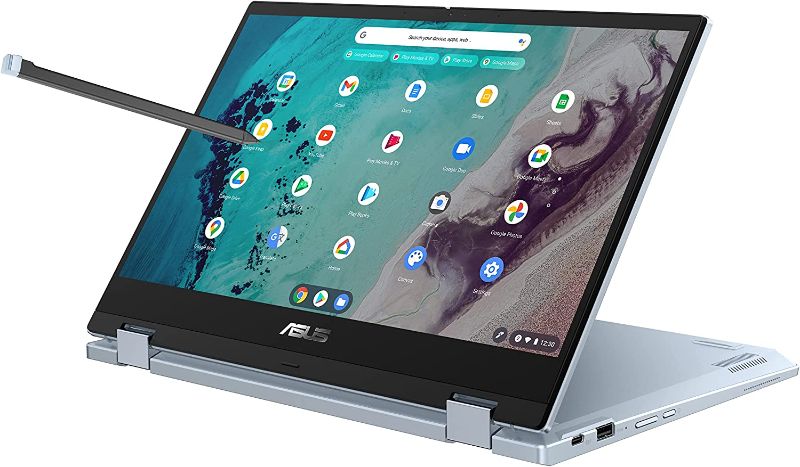 Photo 1 of ASUS Chromebook Flip CX3, 14" Touchscreen FHD NanoEdge Display, Intel Core i7-1160G7 Processor, 512GB SSD, 16GB RAM, Garaged Stylus, Backlit Keyboard, Wi-Fi 6, Chrome OS, AI Blue, CX3400FMA-DH762T-S
