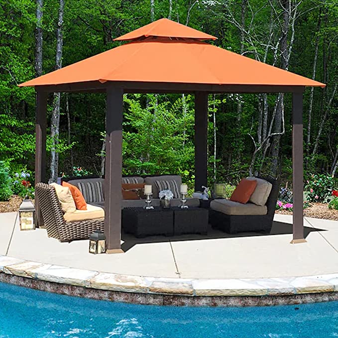 Photo 1 of EliteShade USA 10x13 feet Sunbrella Titan Patio Outdoor Garden Backyard Gazebo with Ventilation and 5 Years Non-Fading,Rust
