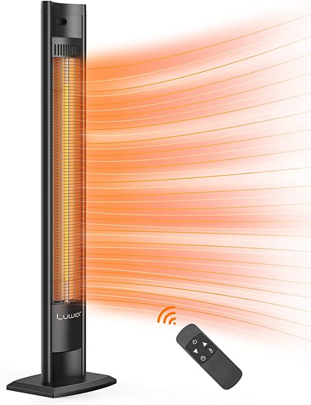 Photo 1 of Patio Heater, Infrared Heater with Remote, 1500W/750W Outdoor Space Heater with 24H Timer, IPX5 Waterproof Radiant Heater for Outdoor Indoor Use, Quiet Garage Heater with Tip-over/Overheat Protection
