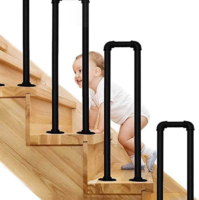 Photo 1 of *ONLY ONE*- -Stair Handrail Matte Black U-Shaped Industrial Wrought Iron Railing Non-Slip Safety for Garden Loft Corridor Villa Hotel Indoor or Outdoor Elderly Children's Support Poles- 35" 
