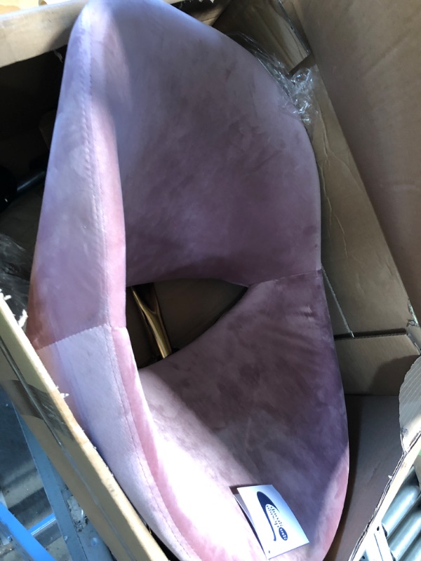 Photo 2 of GIA Design Group Mid-Back Velvet Adjustable Vanity Chair,Pink
