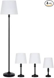 Photo 1 of (MISSING 3 SM LAMP STANDS) Charlestown 4pc Lamp Set (Satin Black)
