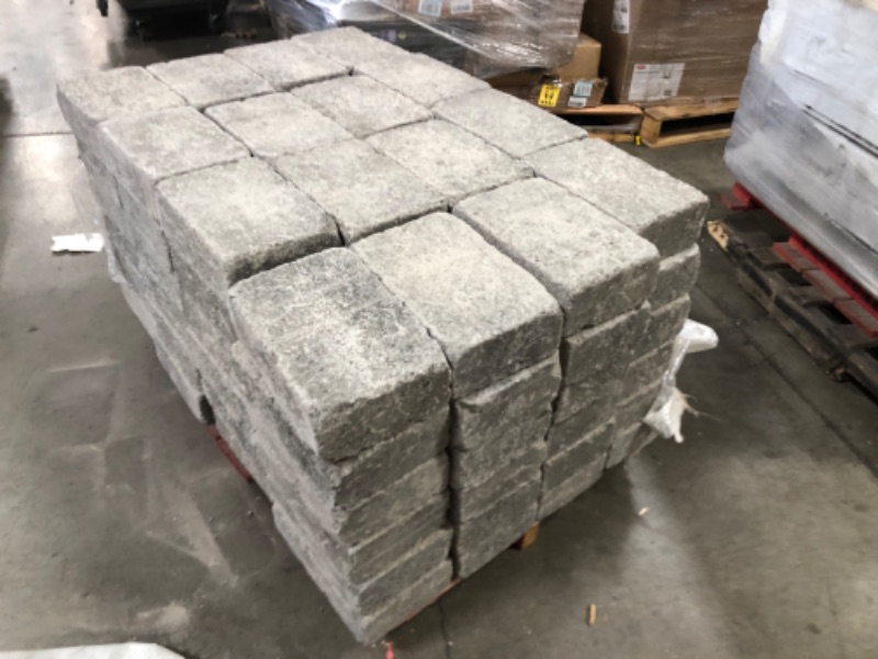 Photo 3 of (Damaged Corners) Pavestone RumbleStone Large 3.5 in. x 10.5 in. x 7 in. Greystone Concrete Garden Wall Block (96 Pcs. / 24.5 sq. ft. / Pallet)