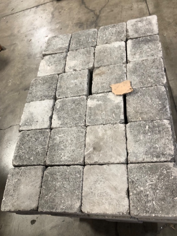 Photo 4 of (DAMAGED CORNERS) Pavestone RumbleStone Medium 3.5 in. x 7 in. x 7 in. Greystone Concrete Garden Wall Block (144 Pcs. / 24.5 sq. ft. / Pallet)