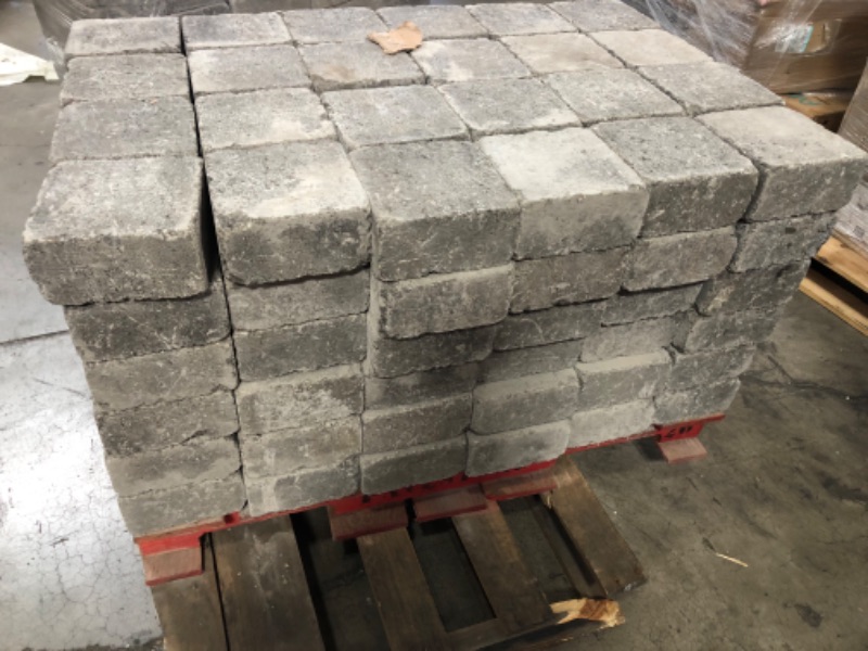 Photo 3 of (DAMAGED CORNERS) Pavestone RumbleStone Medium 3.5 in. x 7 in. x 7 in. Greystone Concrete Garden Wall Block (144 Pcs. / 24.5 sq. ft. / Pallet)