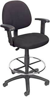 Photo 1 of (MISSING HARDWARE,MANUAL,GAS LIFT) Boss Office Products Ergonomic Works Drafting Chair with Adjustable Arms in Black, 250
