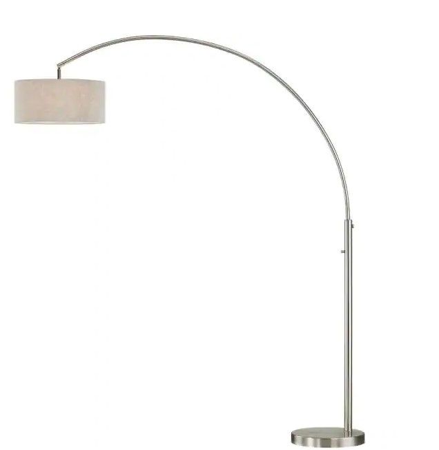 Photo 1 of ***INCOMPLETE*** ARTIVA Elena 80 in. Brushed Nickel LED Arch Floor Lamp with Dimmer