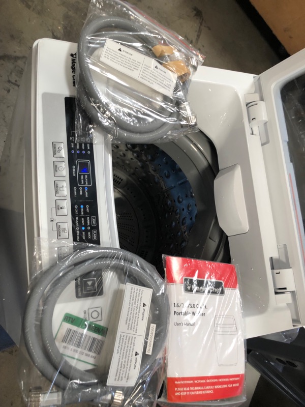Photo 1 of Magic Chef 1.6 cu. ft. Compact White Top Load Washing Machine, Portable with Stainless Steel Tub