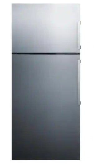 Photo 1 of Summit Appliance 27.63 in. 12.6 cu. ft. Top Freezer Refrigerator in Stainless Steel, Counter Depth