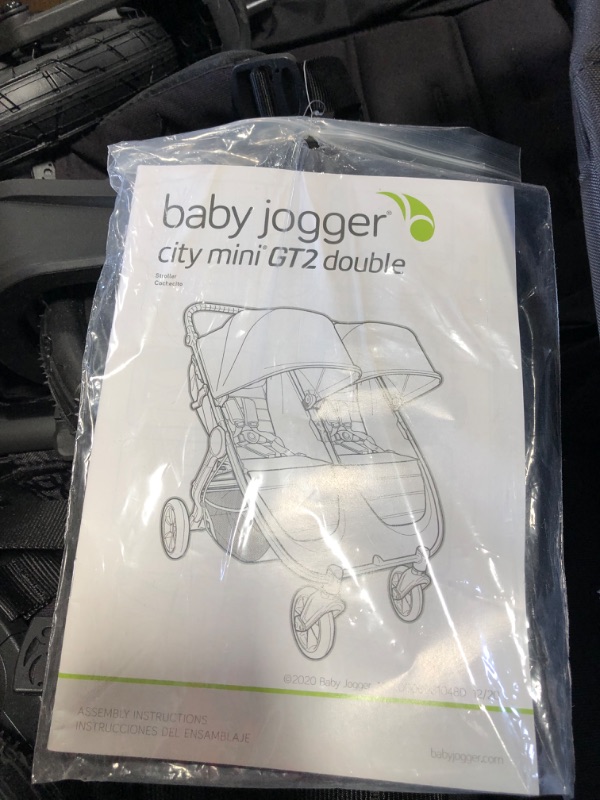 Photo 5 of Baby Jogger City Mini GT2 All-Terrain Double Stroller, Jet , 40.7x29.25x42.25 Inch