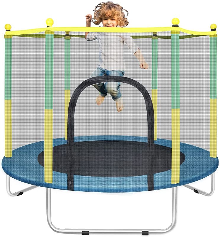 Photo 1 of 55" Small Trampoline for Kids with Net, 4.6FT Indoor Outdoor Toddler Trampoline 