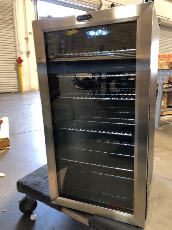 Photo 4 of **door is loose, needs to be firmly adjusted**
Whynter BR-130SB Internal Fan Beverage Refrigerators, Black/Stainless Steel
