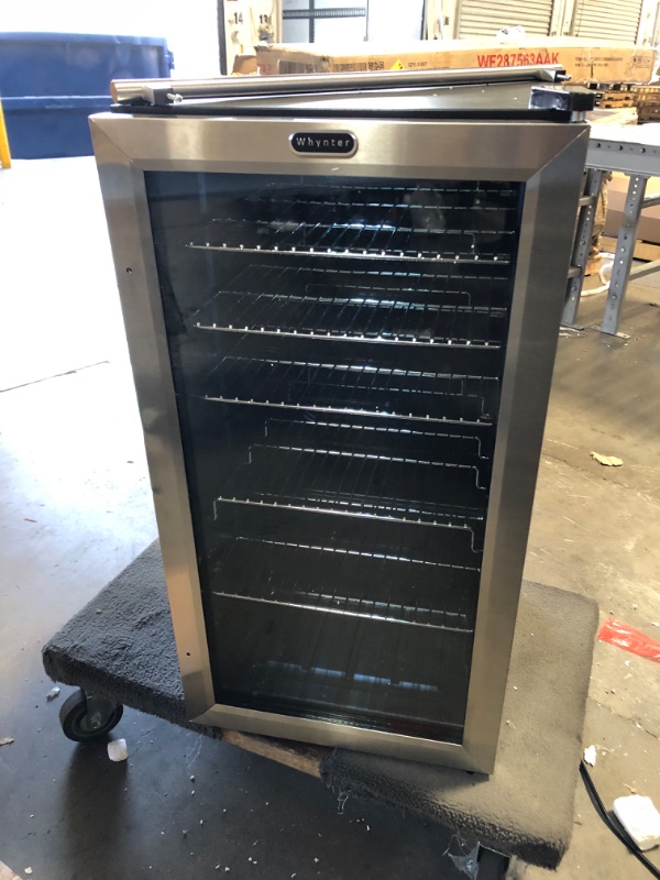 Photo 3 of **door is loose, needs to be firmly adjusted**
Whynter BR-130SB Internal Fan Beverage Refrigerators, Black/Stainless Steel

