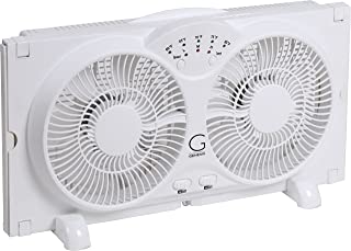 Photo 1 of Genesis Twin Fan High Velocity Reversible AirFlow Fan, LED Indicator Lights Adjustable Thermostat & Max Cool Technology, ETL Certified, White (A1WINDOWFAN)
