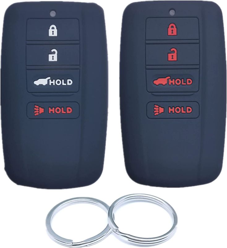 Photo 1 of  2Pcs 4 Buttons Silicone Smart Remote Keyless Entry Key Fob Cover