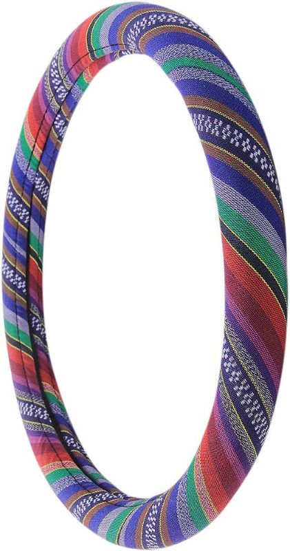 Photo 1 of 15 inch New Baja Car Steering Wheel Cover Universal Fit Most Cars Automotive Purple Ethnic Style Coarse Flax Cloth