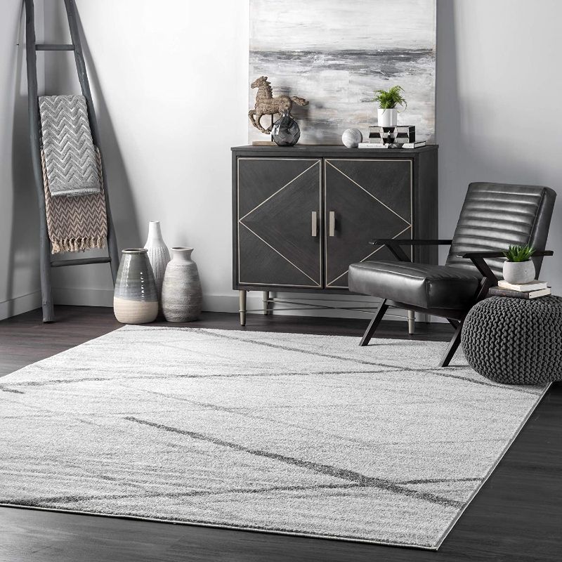 Photo 1 of (MINOR DAMAGE)nuLOOM Contemporary Thigpen Area Rug, Grey
5' X 8'