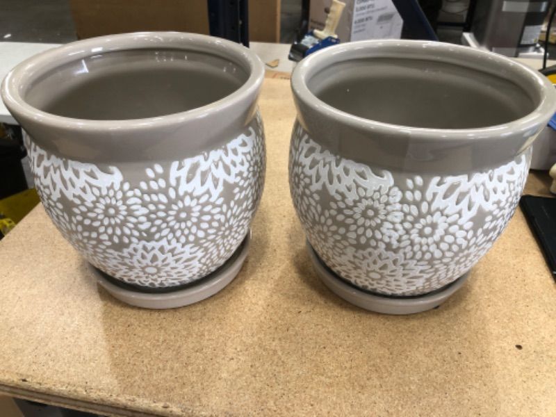 Photo 4 of 2 pots
Southern Patio
Farrah 9.1 in. x 9.1 in. Gray Ceramic Indoor Pot