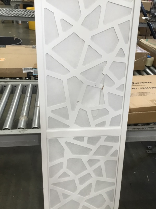 Photo 2 of (DAMAGED)Roundhill Furniture Giyano 4 Panel Screen Room Divider, White