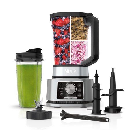 Photo 1 of **PARTS ONLY**
Ninja® Foodi® 72 Oz Power Blender & Processor System with Smoothie Bowl Maker & Nutrient Extractor* 1200W SS350 (TESTED AND FUNCTIONS...MISSING SOME BLADE ATTACHMENTS AND A CUP LID)