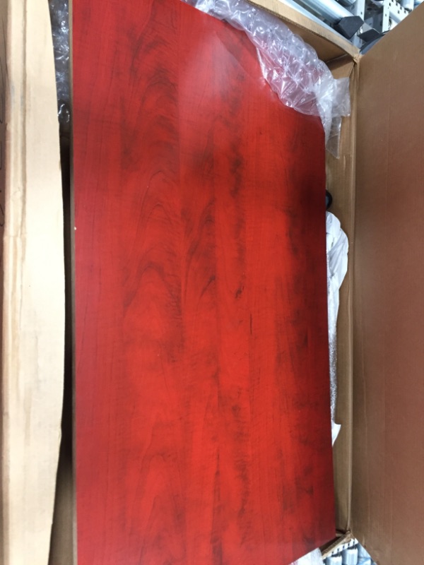 Photo 2 of 40' L SHAPE DESK CHERRY RED 