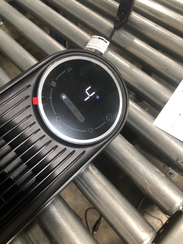 Photo 1 of Dreo Nomad One Tower Fan with Remote, 24ft/s Velocity Quiet Cooling Fan, 90° Oscillating Fan with 4 Speeds, 4 Modes, 8H Timer, Bladeless Fan, Standing Floor Fans, Black, (DR-HTF007)