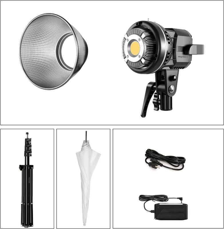 Photo 2 of GVM 80W LED Video Light, Umbrella Lighting Kit CRI97+ 5600K with Tripod Stand, Soft Umbrella, Continuous Output Lighting