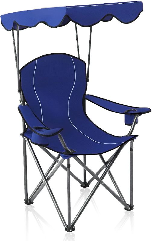 Photo 1 of ALPHA CAMP Camp Chairs with Shade Canopy Chair Folding Camping Recliner Support 350 LBS
