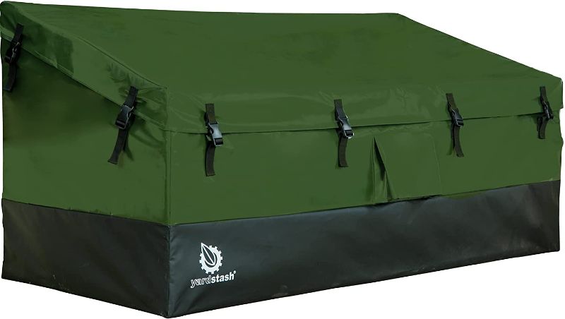 Photo 1 of 
YardStash Outdoor Storage Box (Waterproof) - Heavy Duty, Portable, All Weather Tarpaulin Deck Box - Protects from Rain, Wind, Sun & Snow - Perfect for the Boat, Yard, Patio, or Camping – XL Green
